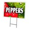 Signmission Peppers Yard Sign & Stake outdoor plastic coroplast window, C-1216 Peppers C-1216 Peppers - alternate 1
